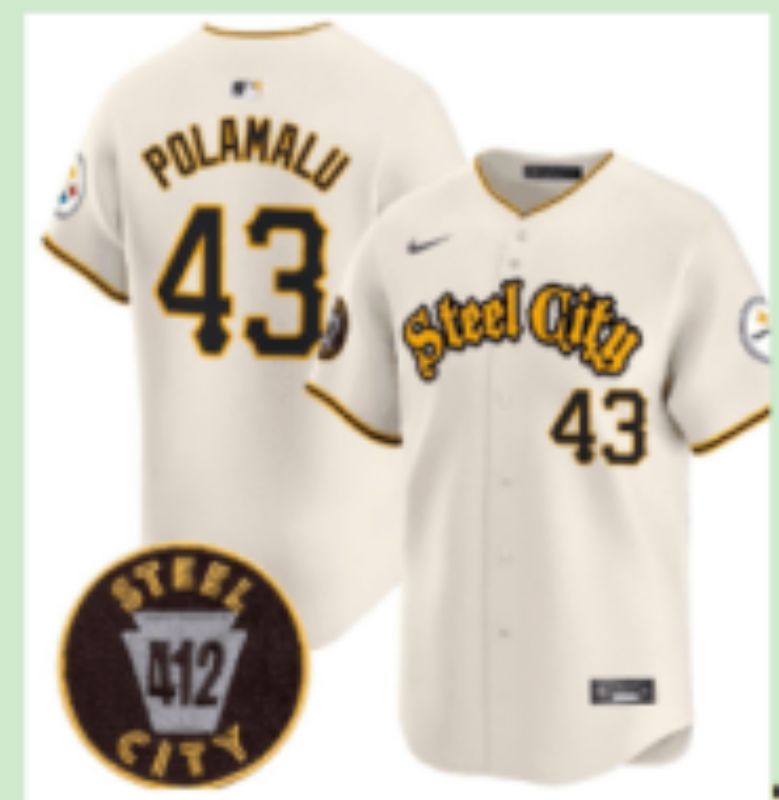Men 2025 Nike Pittsburgh Steelers #43 Polamalu Cream Limited NFL Jersey style 02->pittsburgh steelers->NFL Jersey